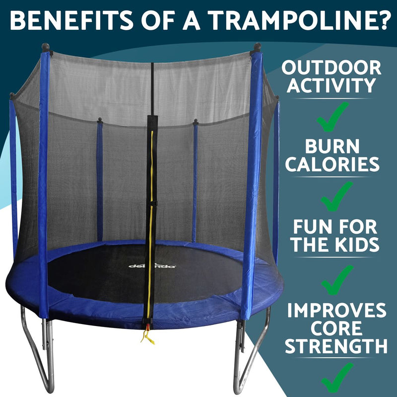 Sealey Dellonda Heavy-Duty Outdoor Trampoline with Safety Enclosure Net 8ft DL67