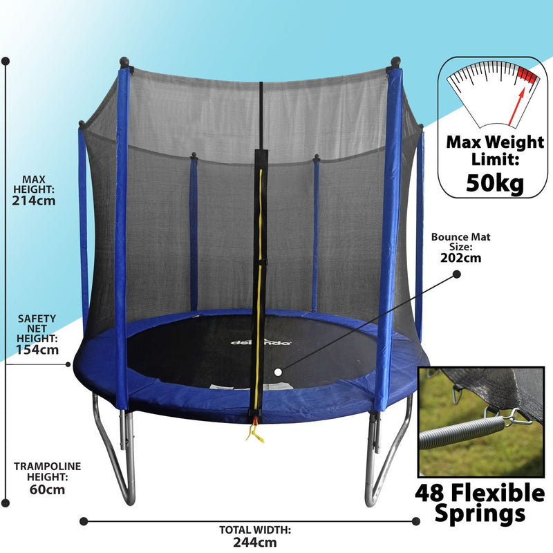 Sealey Dellonda Heavy-Duty Outdoor Trampoline with Safety Enclosure Net 8ft DL67