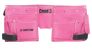 Dekton Tool Belt Pink Fancy Dress 10 Pocket Leather Double Hammer Loop DT50172