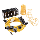 Defender Festoon String Light Kit 100w 22m ES LED GLS Guards 110v 8000 Lumens