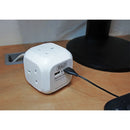 Sealey 1.4m Extension Cable Cube 4 x 230V & 2 x USB - White EL144USB