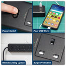 Sealey 2.6m Extension Lead with USB Ports - Black EL34USBB