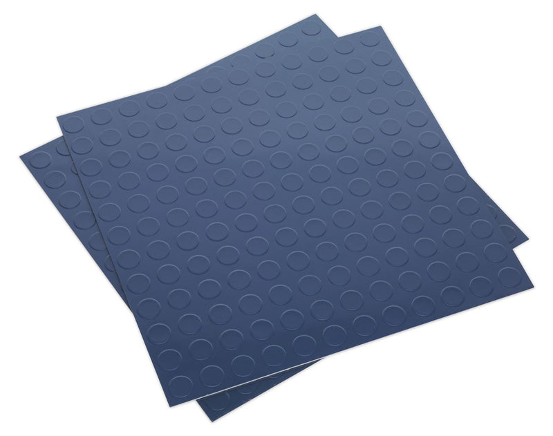 Vinyl Floor Tile with Peel & Stick Backing - Blue Coin Pack of 16