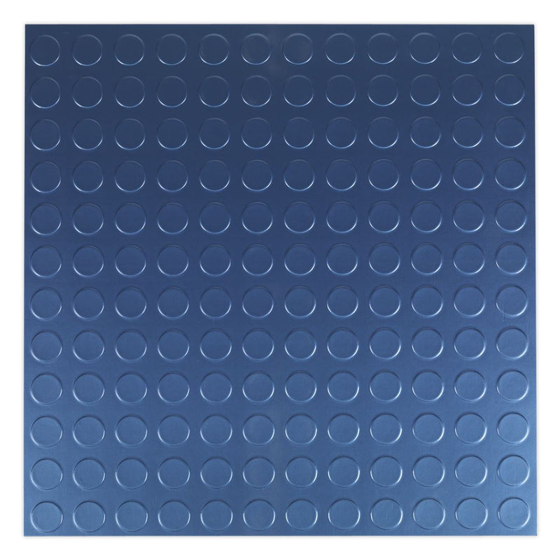 Vinyl Floor Tile with Peel & Stick Backing - Blue Coin Pack of 16