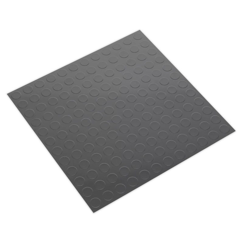 Vinyl Floor Tile with Peel & Stick Backing - Silver Coin Pack of 16