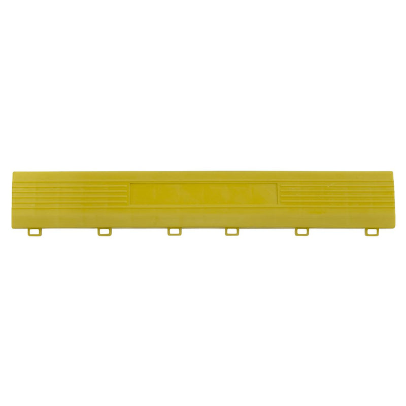 Sealey Polypropylene Floor Tile Edge 400 x 60mm Yellow Female - Pack of 6 FT3EYF