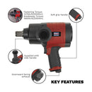 Sealey Generation Composite Twin Hammer Air Impact Wrench 1"Sq Drive GSA6005
