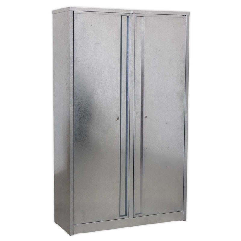 Galvanized Steel Floor Cabinet 4-Shelf Extra-Wide