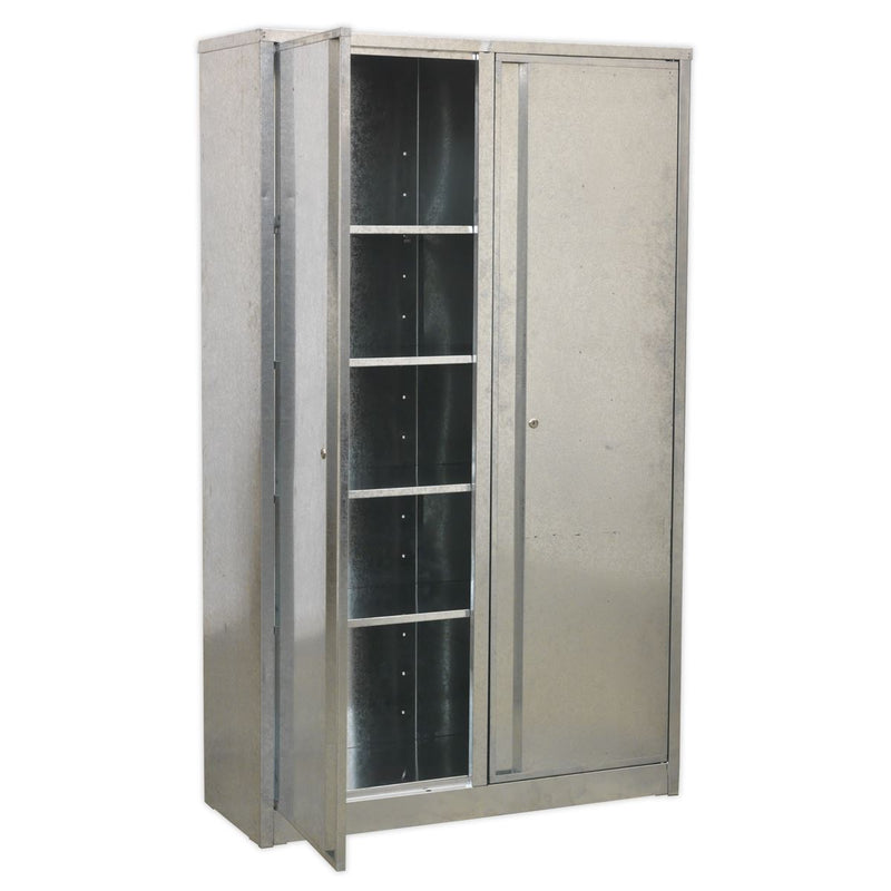 Galvanized Steel Floor Cabinet 4-Shelf Extra-Wide