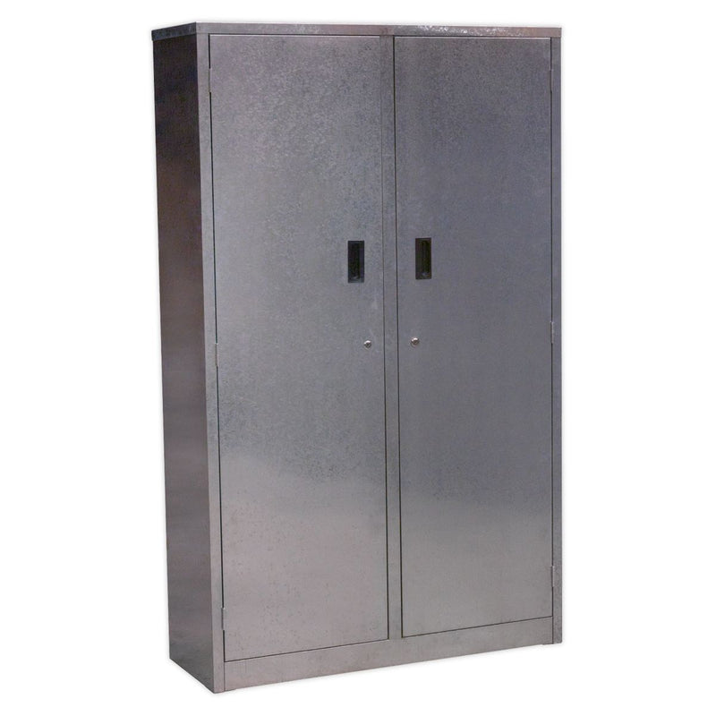 Galvanized Steel Floor Cabinet 4-Shelf Extra-Wide