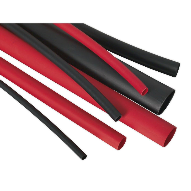 Heat Shrink Tubing Assortment 72pc Black & Red Adhesive Lined 200mm