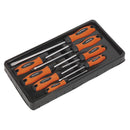 Sealey Premier Screwdriver Set 8pc - Hi-Vis Orange HV003