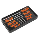 Sealey Premier Hammer-Thru Screwdriver Set 8pc - Hi-Vis Orange HV004