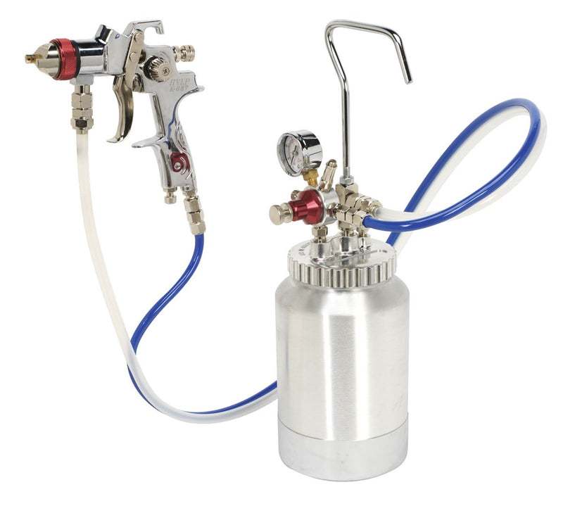 HVLP Pressure Pot System with Spray Gun & Hoses 1.7mm Set-Up