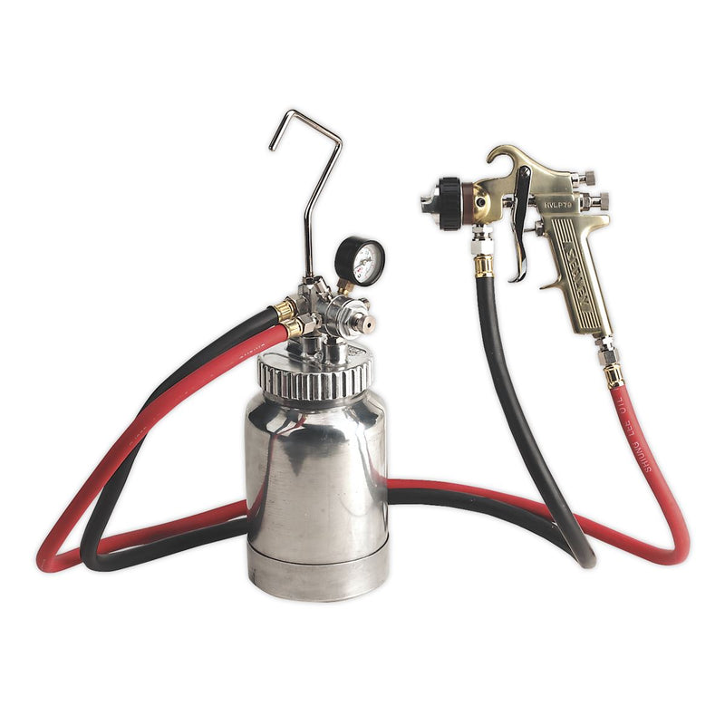 HVLP Pressure Pot System with Spray Gun & Hoses 1.7mm Set-Up