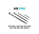 US PRO Pry Bars 4pc Heel Toe Bar Set Podgers Toe 150 300 400 500mm Prybar 6857