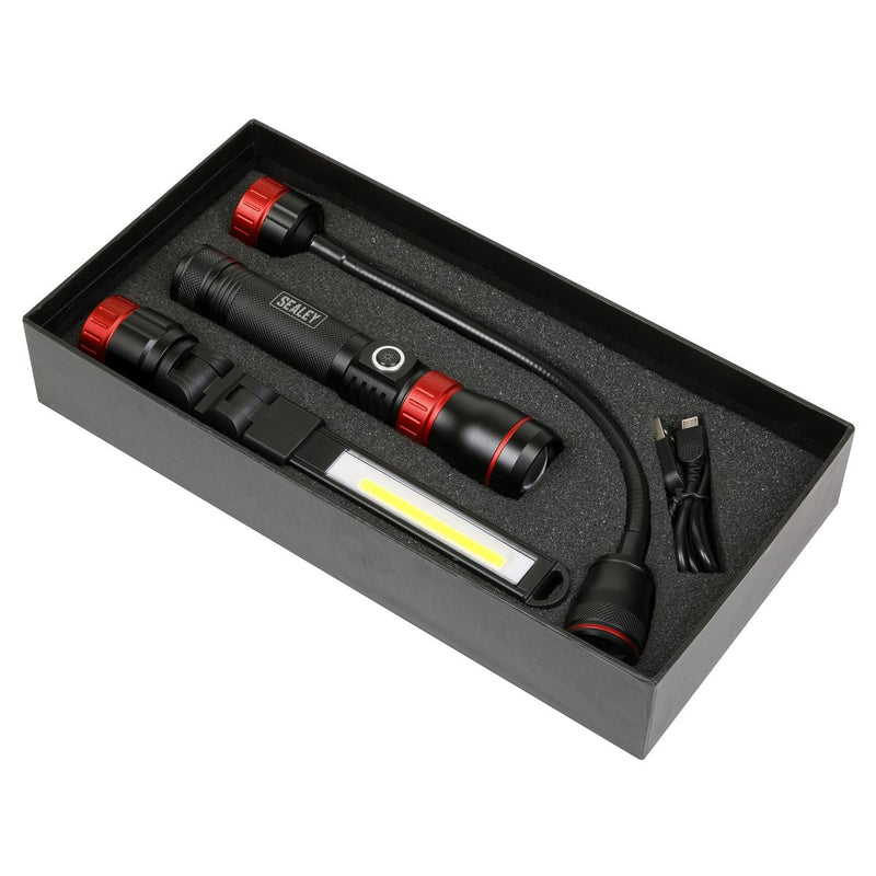 Interchangeable 3-In-1 COB LED Inspection Light Rechargeable