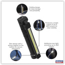 Sealey Rechargeable Aluminium Folding Pocket Light 2 COB & 1 SMD LED LED02G