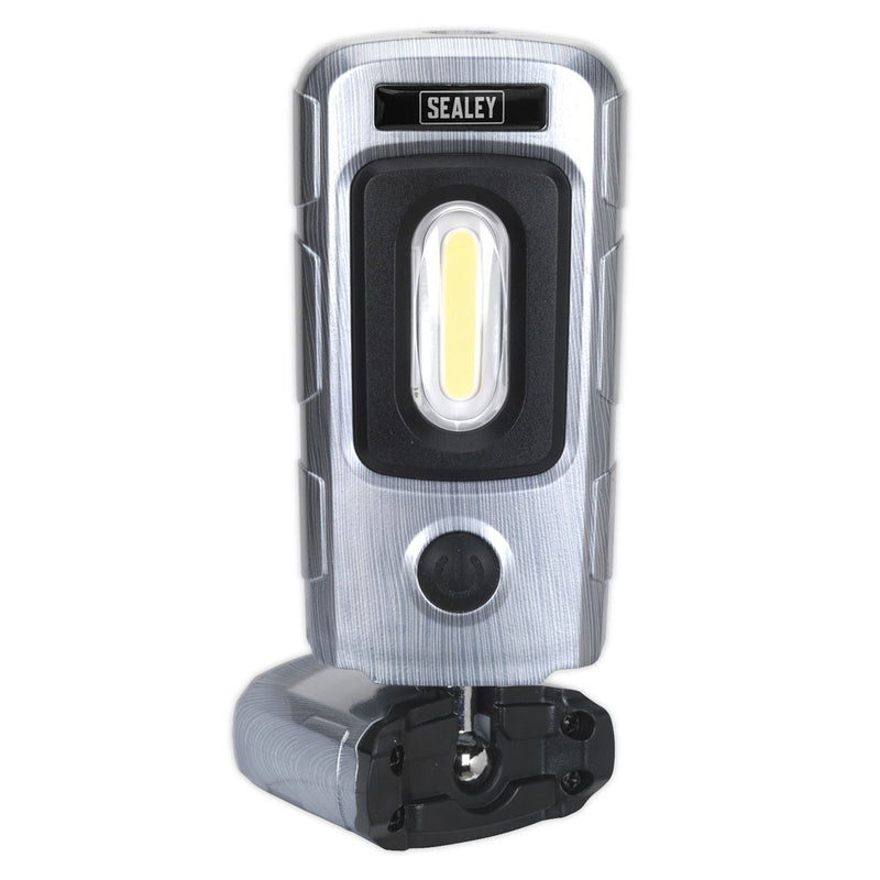 Rechargeable 360� Inspection Light 3W COB & 1W SMD LED Brushed Aluminium Effect