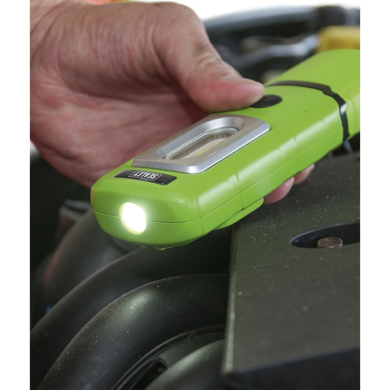 Rechargeable 360� Inspection Light 3W COB & 1W SMD LED Green Lithium-Polymer