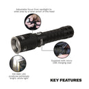 Sealey Rechargeable Aluminium Torch with Adjustable Focus 5W SMD LED LED4491