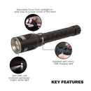 Sealey Rechargeable Aluminium Torch with Adjustable Focus 20W SMD LED LED4493
