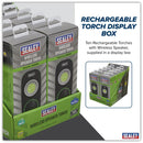 Sealey Rechargeable Torch with Wireless Speaker 10W COB LED - Display Box of 10 LED50WSDB