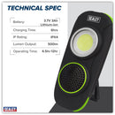 Sealey Rechargeable Torch with Wireless Speaker 10W COB LED - Display Box of 10 LED50WSDB