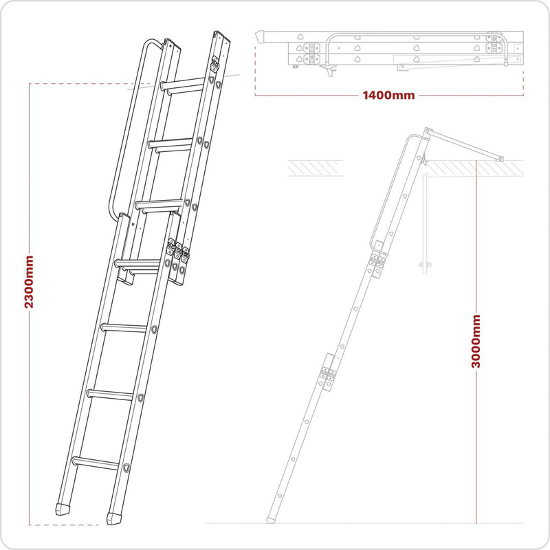 Loft Ladder 3-Section to BS 14975:2006