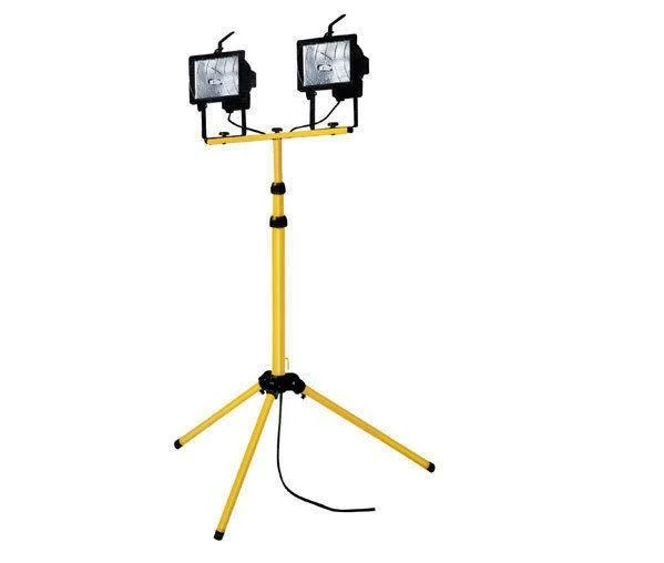 TWIN WORK LIGHT SITE SPOT FLOOD LIGHT PORTABLE 1000W INDOOR OUTDOOR FLOODLIGHT