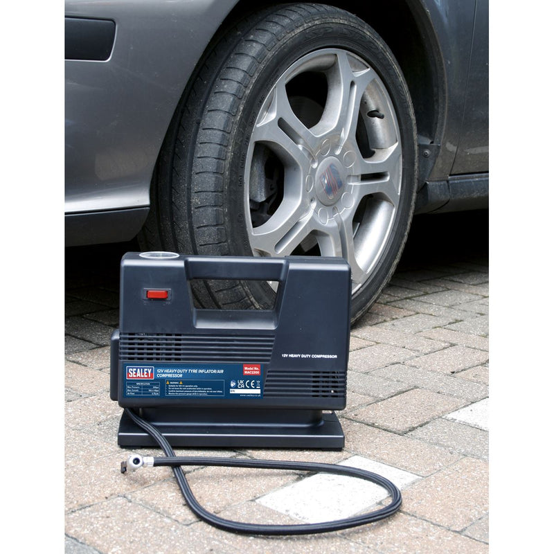 Sealey Tyre Inflator/Air Compressor 12V Heavy-Duty MAC2300