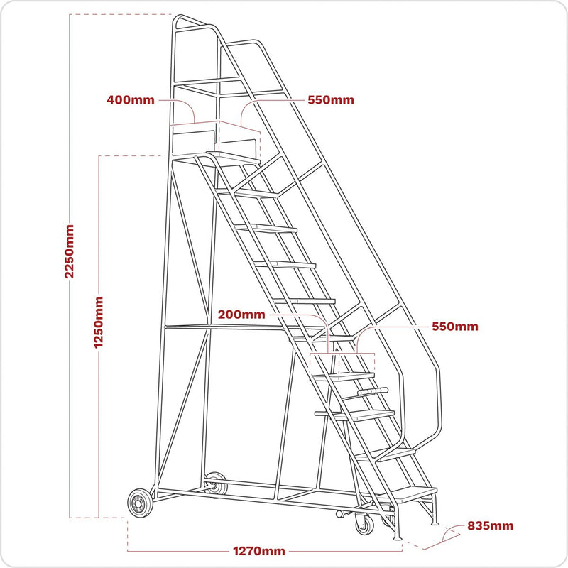 Sealey Mobile Safety Steps 5-Tread MSS05