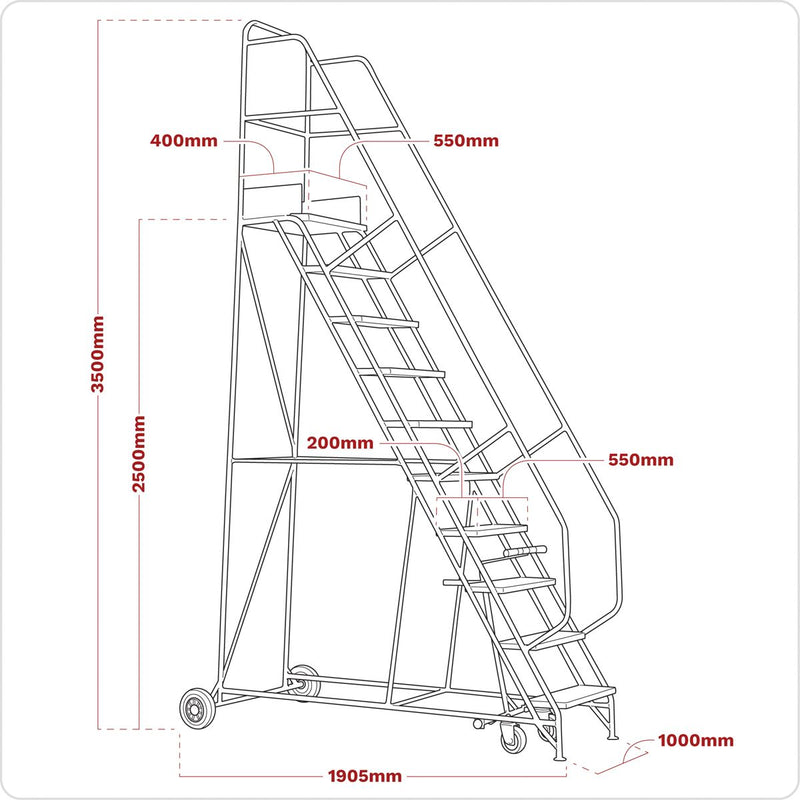 Sealey Mobile Safety Steps 10-Tread MSS10