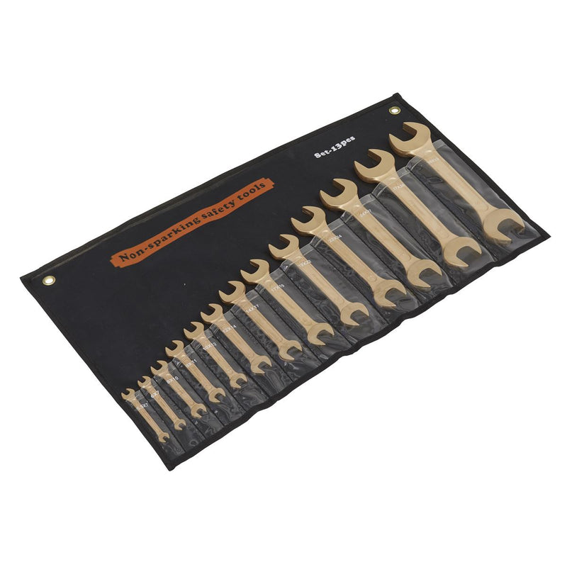 Sealey Double Open-End Spanner Set 13pc - Non-Sparking NS015