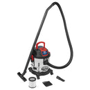Sealey 20L Vacuum Cleaner Wet & Dry Stainless Steel Drum 1200W/230V PC195SD