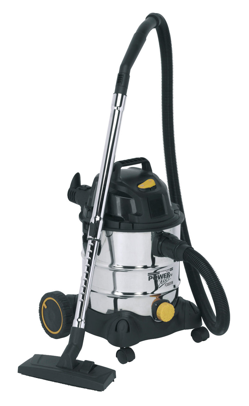 Sealey Vacuum Cleaner Wet & Dry Stainless Drum 20L 1250W/110V PC200SD110V