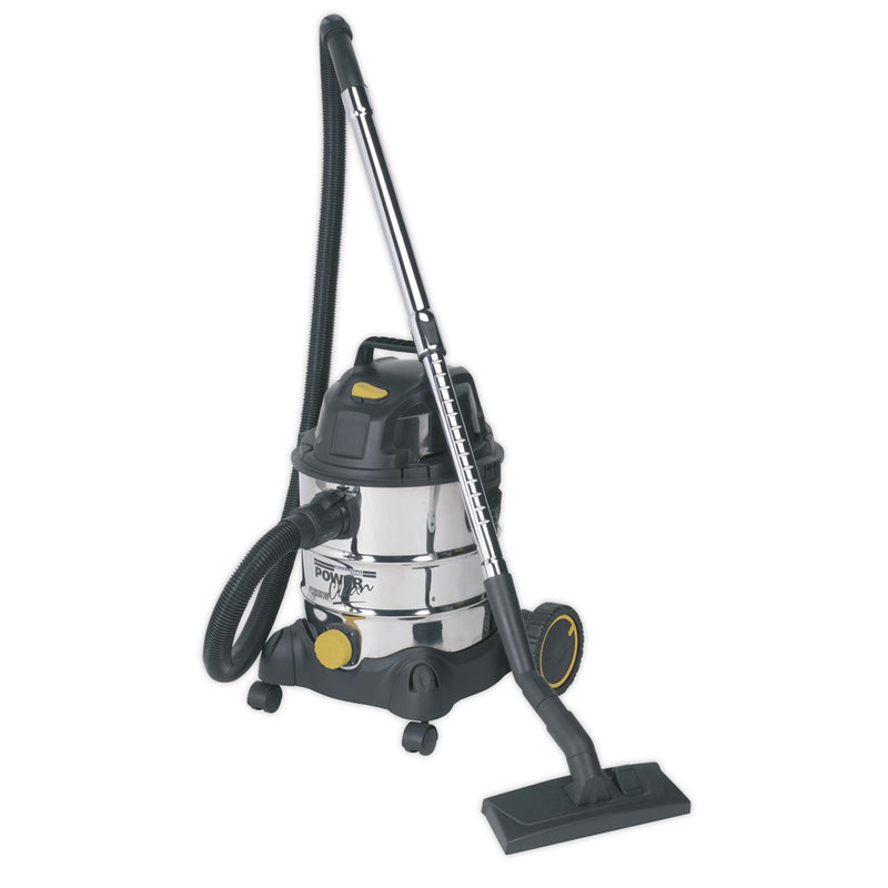 Sealey Vacuum Cleaner Wet & Dry Stainless Drum 20L 1250W/110V PC200SD110V