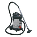 Sealey 30L Vacuum Cleaner Wet & Dry Stainless Steel Drum & Detachable Leaf Blower 1200W/230V PC300SD