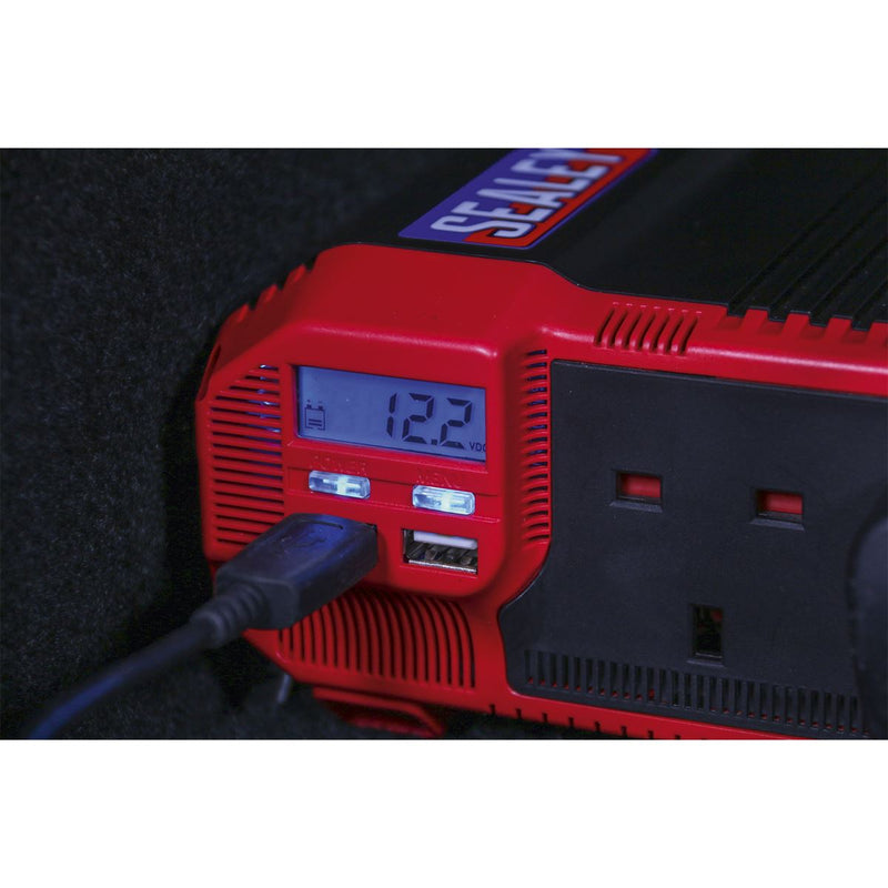 Sealey Modified Sine Wave Power Inverter 1100W 12V PI1100