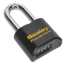 Sealey Premier&trade; Steel Body Combination Padlock Long Shackle 62mm PL603L