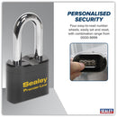 Sealey Premier&trade; Steel Body Combination Padlock Long Shackle 62mm PL603L