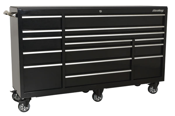 Rollcab 15 Drawer 1845mm Extra-Wide Heavy-Duty Black