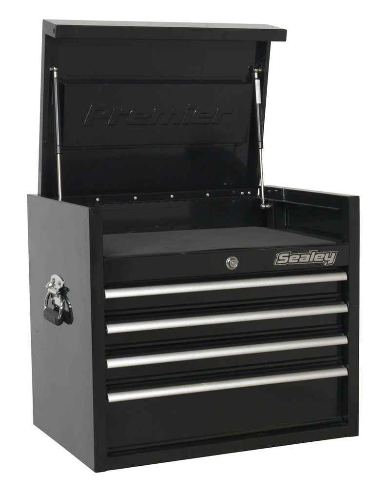 Topchest 4 Drawer 660mm Heavy-Duty Black