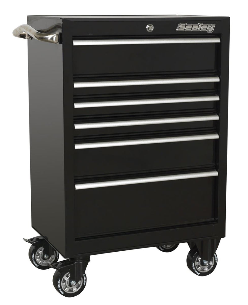 Rollcab 6 Drawer 675mm Heavy-Duty Black