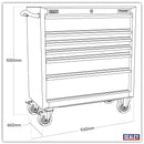 Sealey Premier&trade; Heavy-Duty Rollcab 930mm 6 Drawer - Black PTB93006