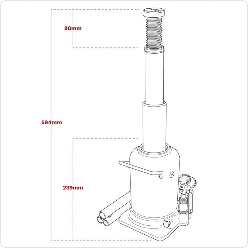 Viking Telescopic Bottle Jack 12 Tonne