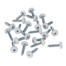 Sealey Numberplate Screw with Plastic Enclosed Head 4.8 x 24mm, White - Pack of 50 PTNP5