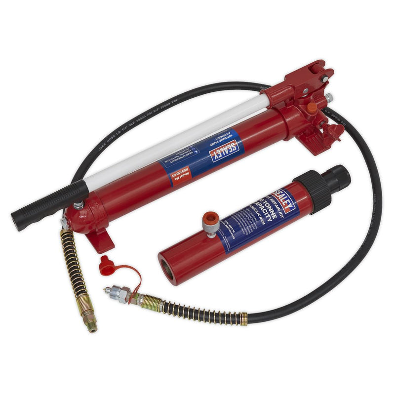 Snap Push Ram with Pump & Hose Assembly - 10 Tonne