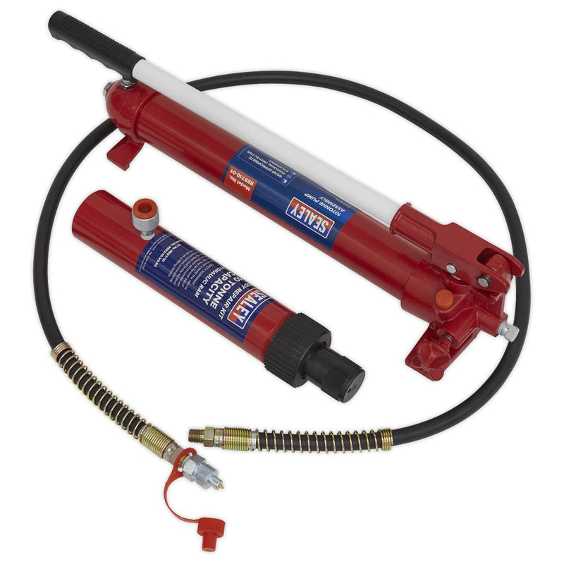 Snap Push Ram with Pump & Hose Assembly - 10 Tonne