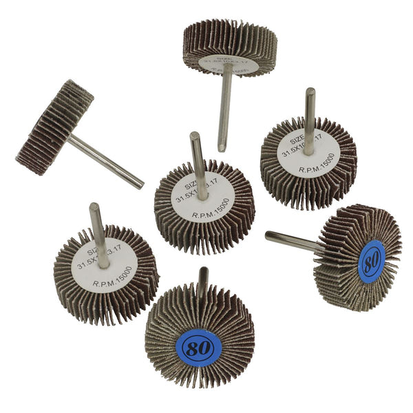 Rotary Tool Abrasive Flap Wheel Set 7pc �30mm